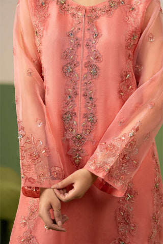 3 Piece Organza Embroidered Unstitched Suit (UF0044)