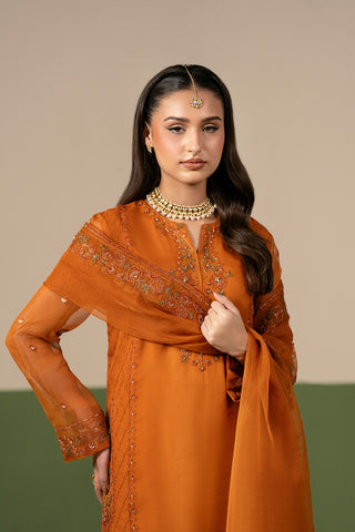 3 Piece Organza Embroidered Unstitched Suit (UF0046)