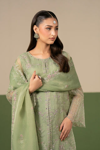 3 Piece Organza Embroidered Unstitched Suit (UF0047)