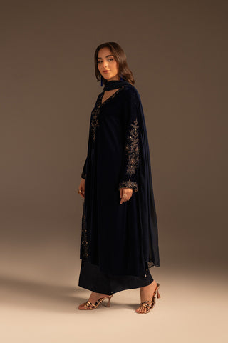 3 Piece Velvet Embroidered Suit (FV0010)