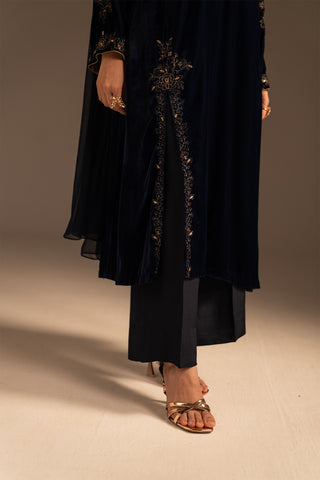 3 Piece Velvet Embroidered Suit (FV0010)