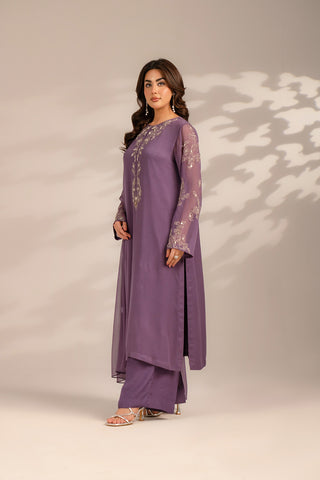 3 Piece Chiffon Embroidered Suit (FS0090)