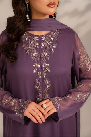 3 Piece Chiffon Embroidered Suit (FS0090)