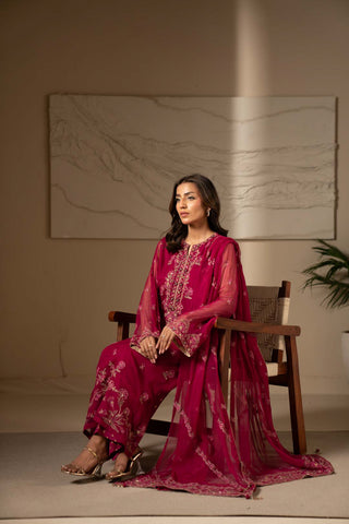 3 Piece Chiffon Embroidered Suit (UF0016)