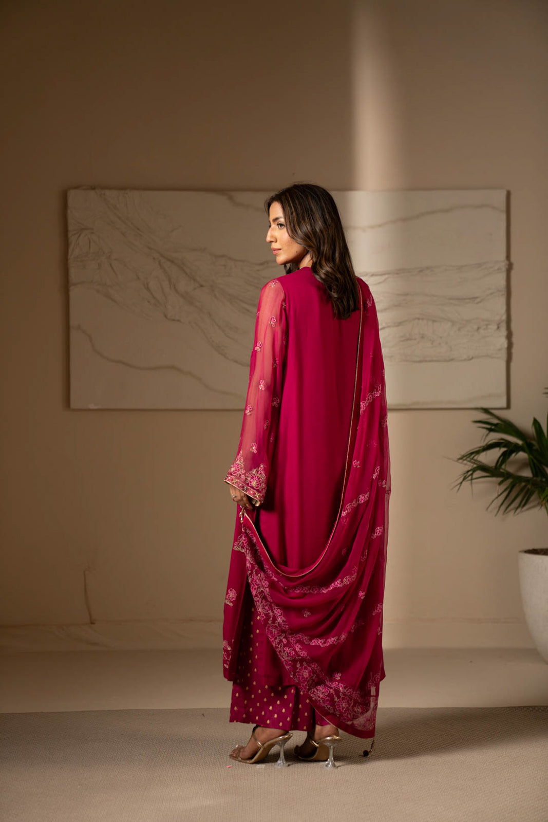 3 Piece Chiffon Embroidered Suit (UF0016)
