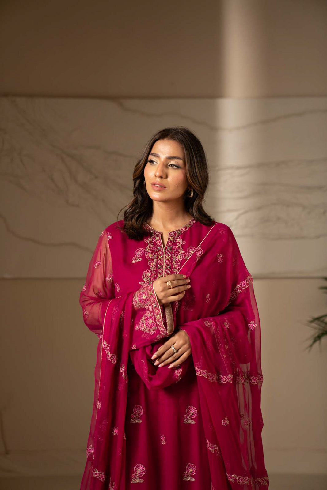 3 Piece Chiffon Embroidered Suit (UF0016)