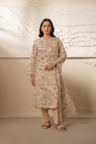 3 Piece Unstitched  Lawn Printed Suit (UC0043)