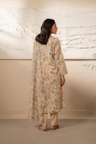 3 Piece Unstitched  Lawn Printed Suit (UC0043)