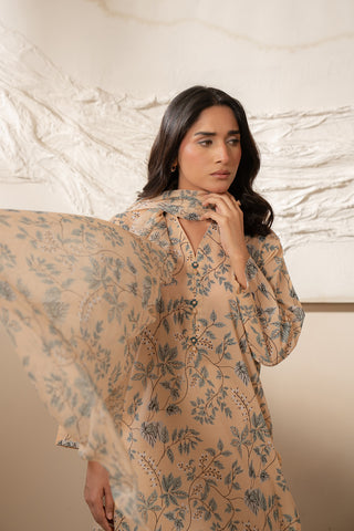 3 Piece Unstitched  Lawn Printed Suit (UC0043)