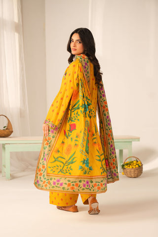 3 Piece Printed Lawn Printed Unstitched Suit (UC0123)