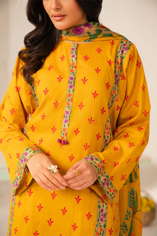 3 Piece Printed Lawn Printed Unstitched Suit (UC0123)