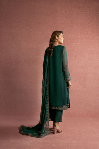 2 Piece Chiffon Embroidered Suit (AP0051)