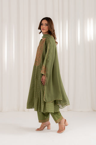 3 Piece Printed Lawn Embroidered Suit (CS0098)