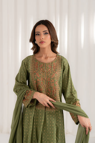 3 Piece Printed Lawn Embroidered Suit (CS0098)