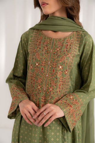 3 Piece Printed Lawn Embroidered Suit (CS0098)