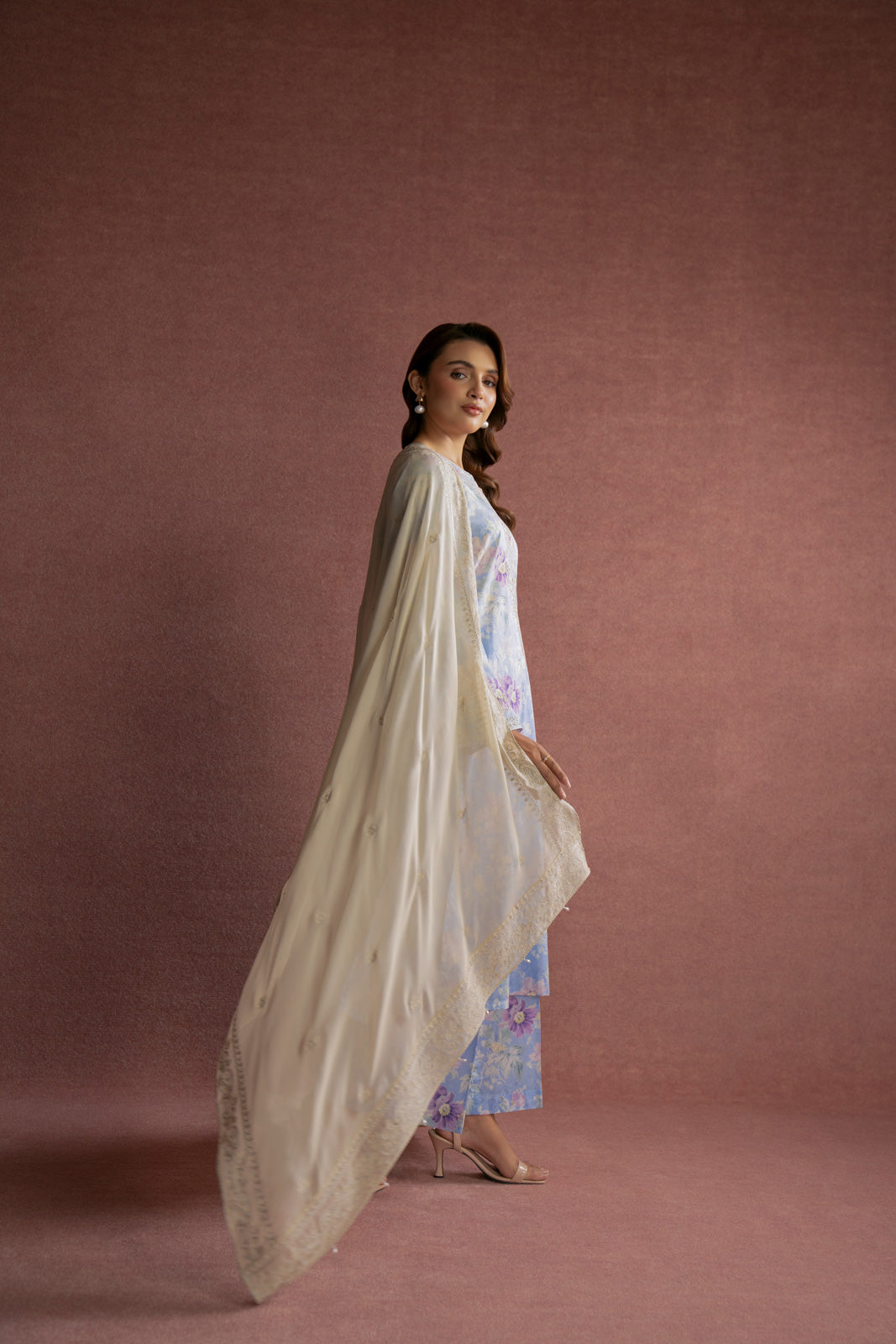 1 Piece Chiffon Embroidered Dupatta (FD0009)