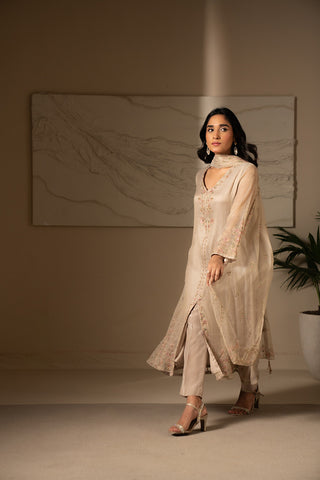 3 Piece Rajunet Embroidered Suit (FL0031)
