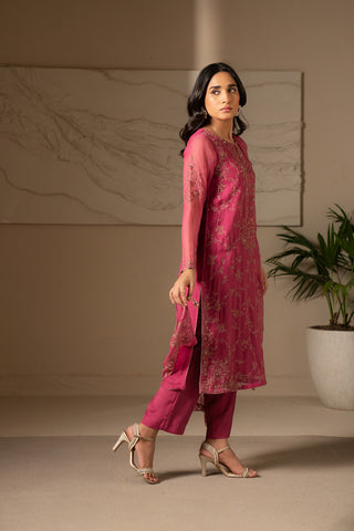 3 Piece Chiffon Embroidered Suit (FW0007)